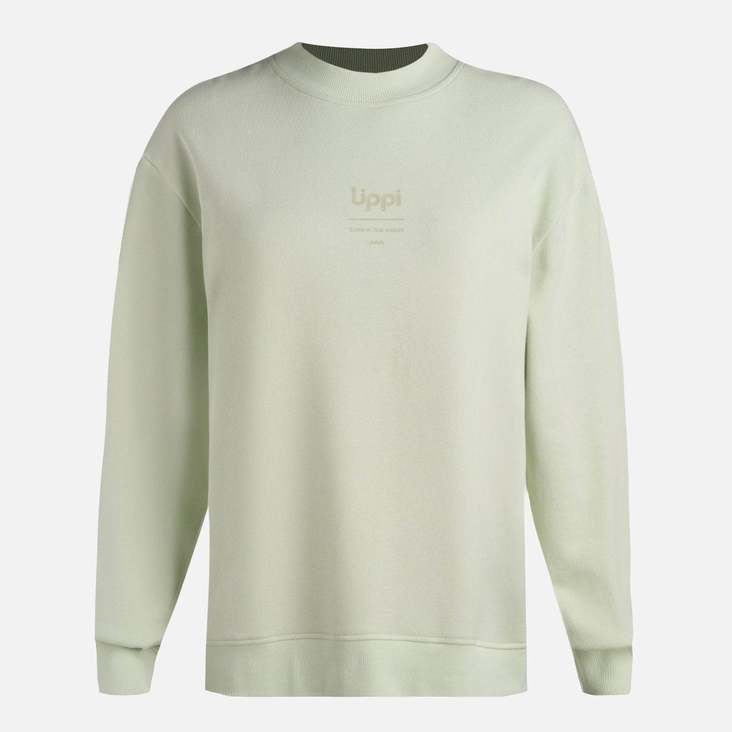 Polerón Mujer Ulmo Light Mid Point Crewneck Sweatshirt Gris Claro / Verde Agua Lippi