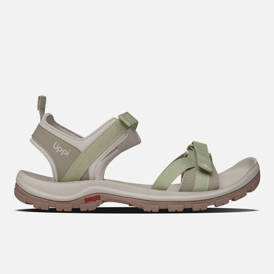 Sandalia Mujer Go Out Verde / Crema Lippi