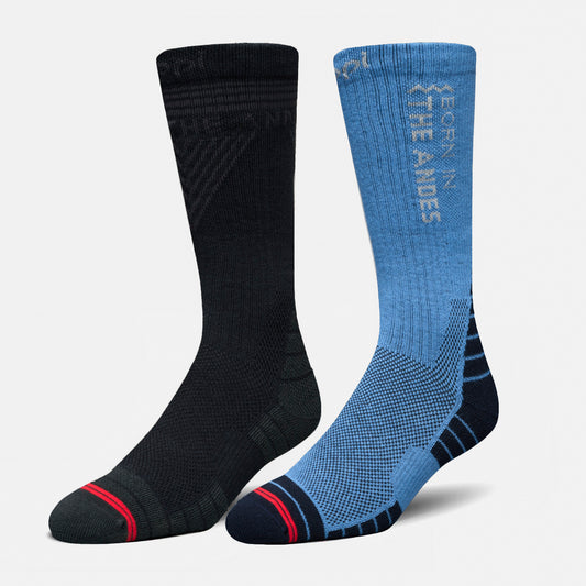 Calcetín Hombre Duo Trekking Light Pack Negro / Azul Grisaseo Lippi