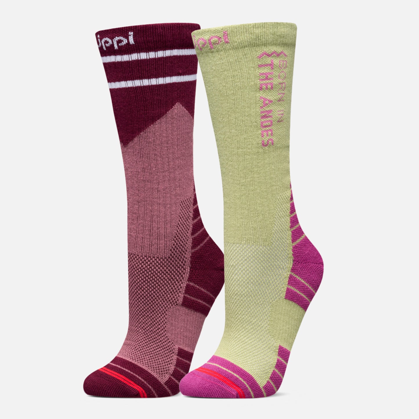 Calcetines Mujer Duo Trekking Light Pack Frambuesa Verde Manzana Lippi