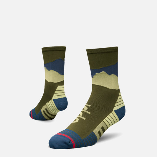 Calcetín Hombre Andes Run Socks Mid Verde Musgo Lippi
