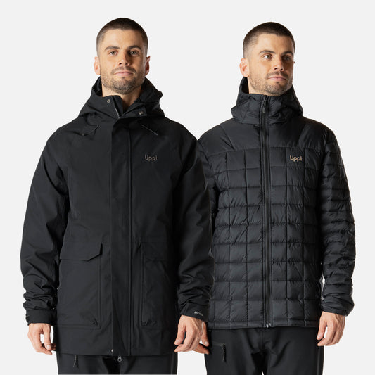 Chaqueta Hombre Hicken Fusion-3 B-Dry Hoody Jacket Negro Lippi
