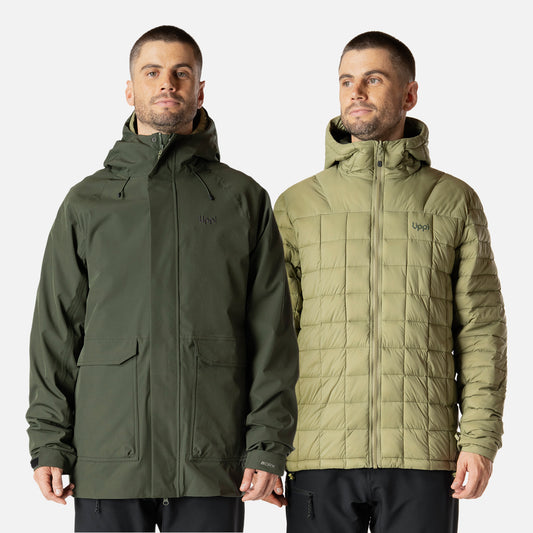 Chaqueta Hombre Hicken Fusion-3 B-Dry Hoody Jacket Verde Militar Lippi