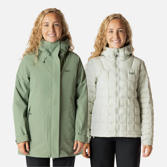 Chaqueta Mujer Hicken Fusion-3 B-Dry Hoody Jacket Jade Oscuro Lippi