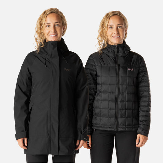 Chaqueta Mujer Hicken Fusion-3 B-Dry Hoody Jacket Negro Lippi