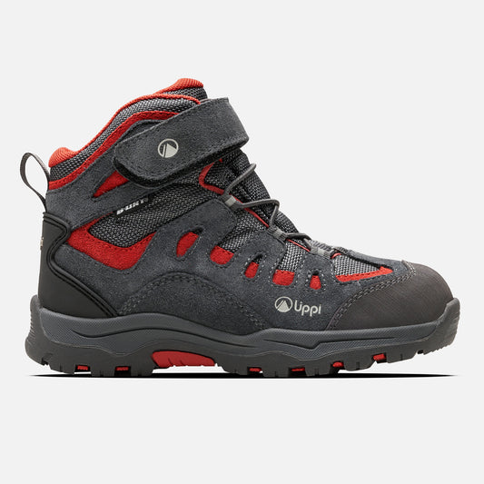 Botín Hombre Puelo Cs Hi Velcro Gris Medio / Rojo Oscuro Lippi