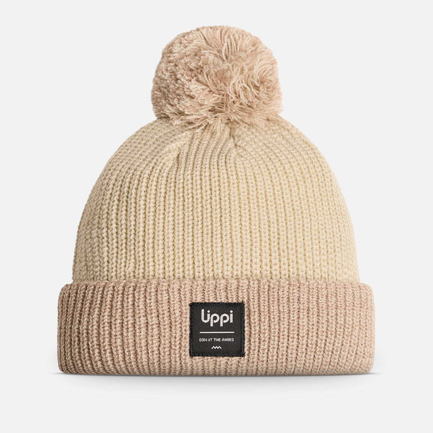 Gorro Unisex Fly Line Pom Blend-Pro Beanie Crema Melange  Lippi