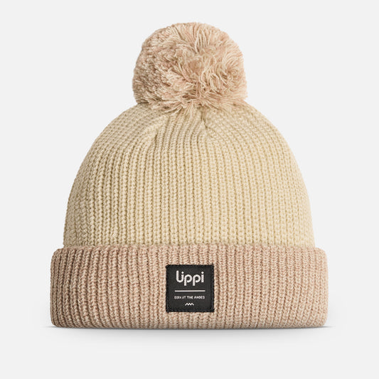 Gorro Unisex Fly Line Pom Blend-Pro Beanie Crema Melange  Lippi