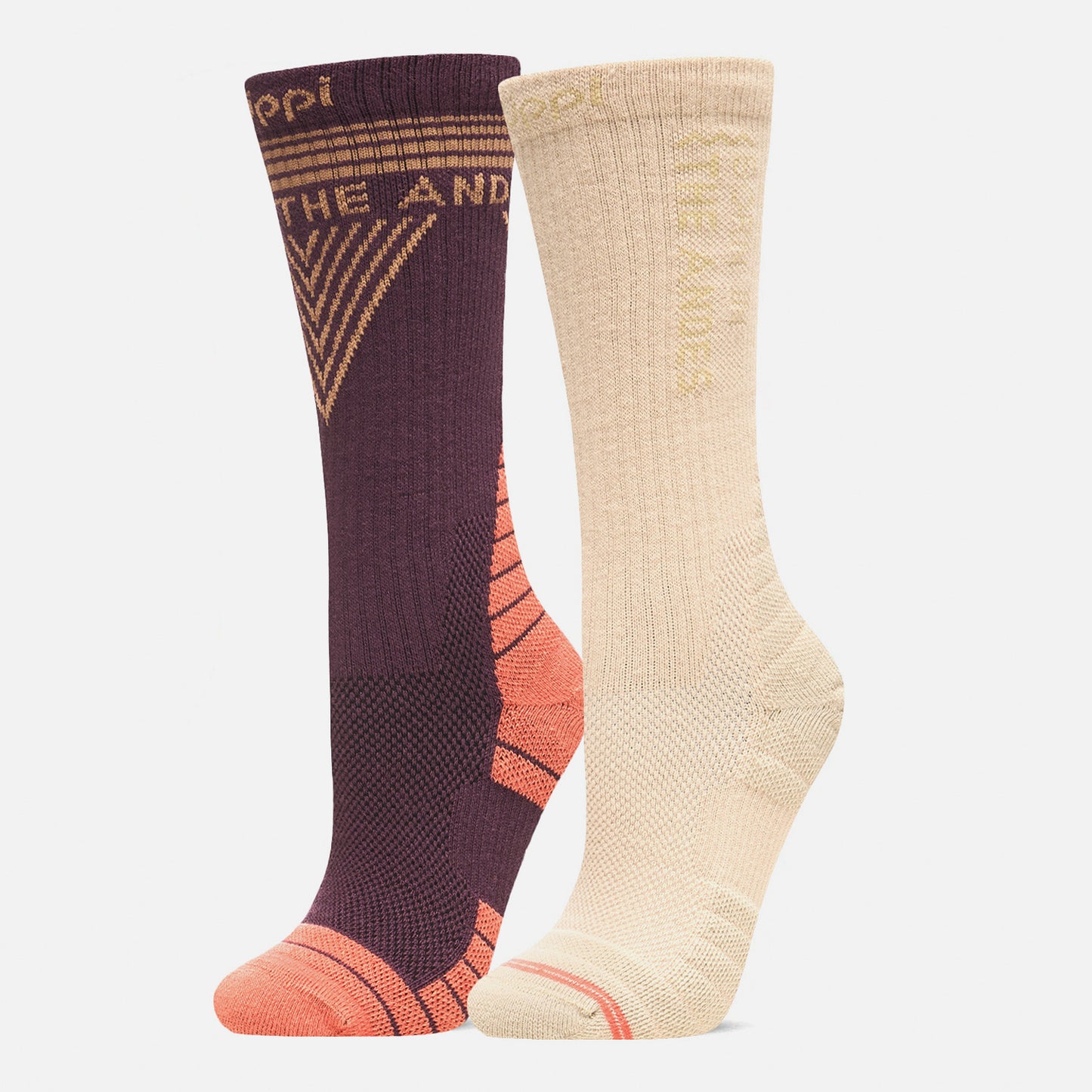 Calcetín Mujer Duo Trekking Light Pack Beige / Morado Oscuro Lippi