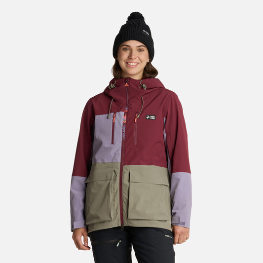 Chaqueta Mujer Viento Blanco Burdeo Haka Honu