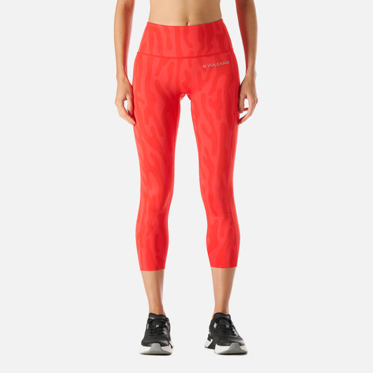 Calza Mujer Built To Move 3/4 High Rise Leggins Print Rojo Anaranjado Vulcano