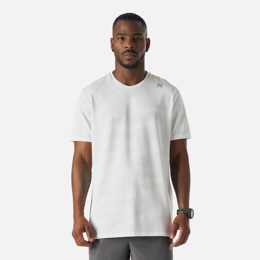 Polera Hombre Built To Move Pro T-Shirt Blanco Vulcano