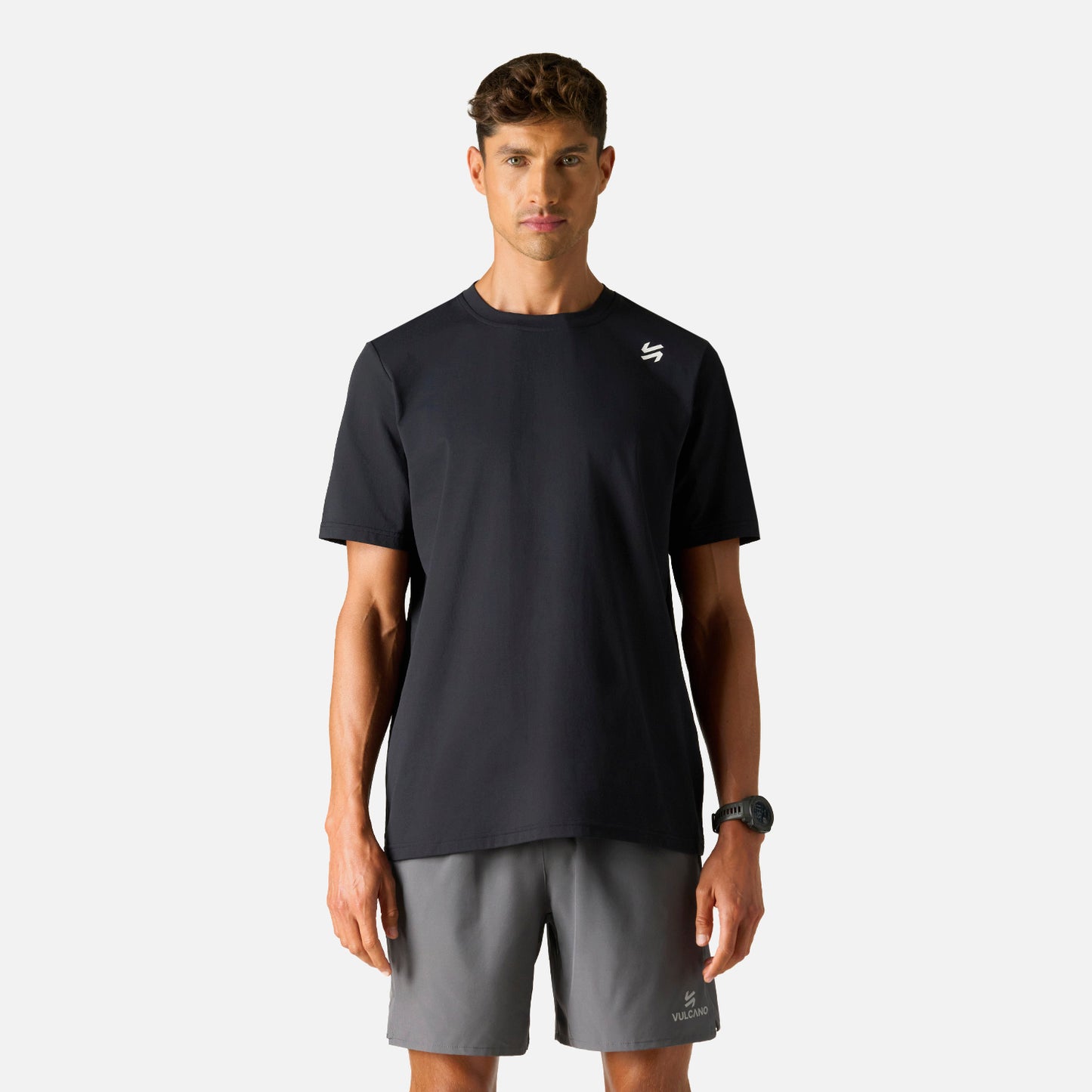 Polera Hombre Tempo T-Shirt Negro Vulcano