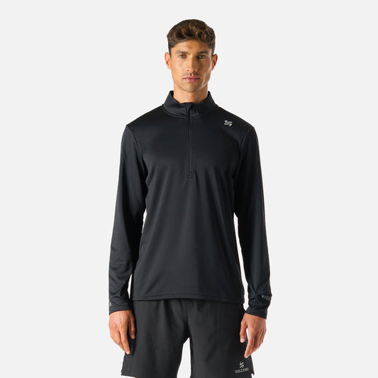 Polerón Hombre Built To Move 1/4 Zip Midlayer Negro Vulcano
