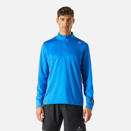 Polerón Hombre Built To Move 1/4 Zip Midlayer Azul Vulcano