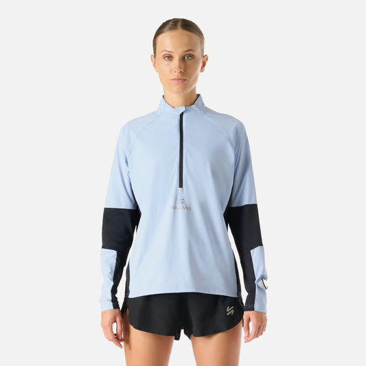 Polerón Mujer Built To Move Pro 1/4 Zip Midlayer Celeste Vulcano