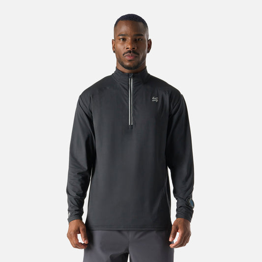 Polerón Hombre Tempo 1/4 Zip Midlayer Negro Vulcano