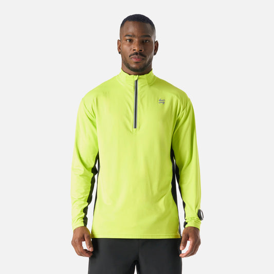 Polerón Hombre Tempo 1/4 Zip Midlayer Verde Lima Vulcano