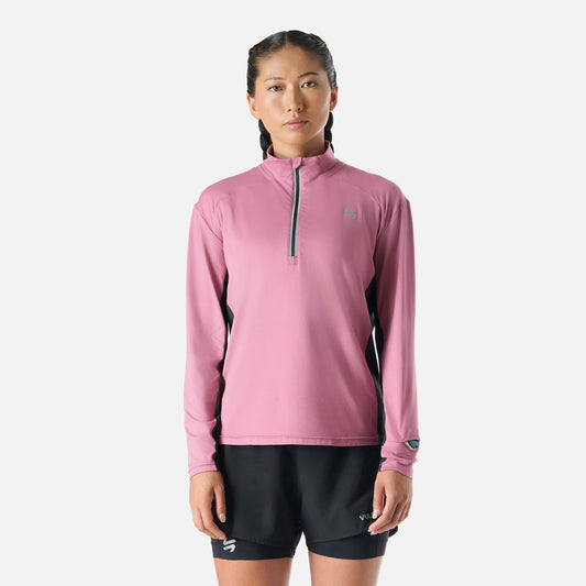 Polerón Mujer Tempo 1/4 Zip Midlayer Rosado Vulcano