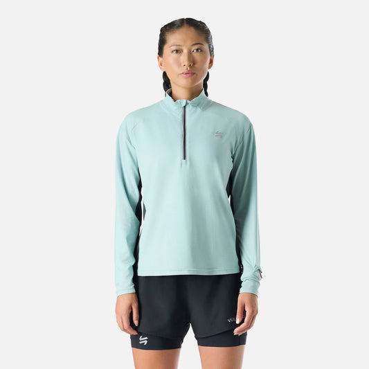 Polerón Mujer Tempo 1/4 Zip Midlayer Jade Vulcano