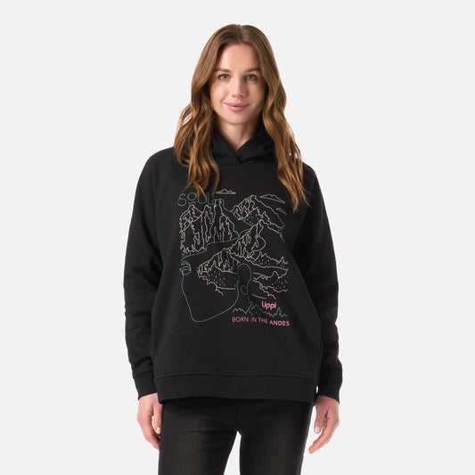 Polerón Mujer Insigne Hoody Sweatshirt Front Print Negro Lippi