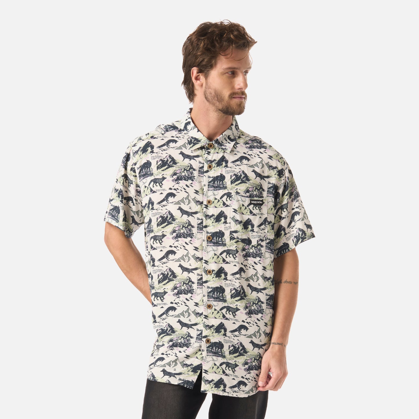 Camisa Hombre Good Karma Print Blanco Haka Honu