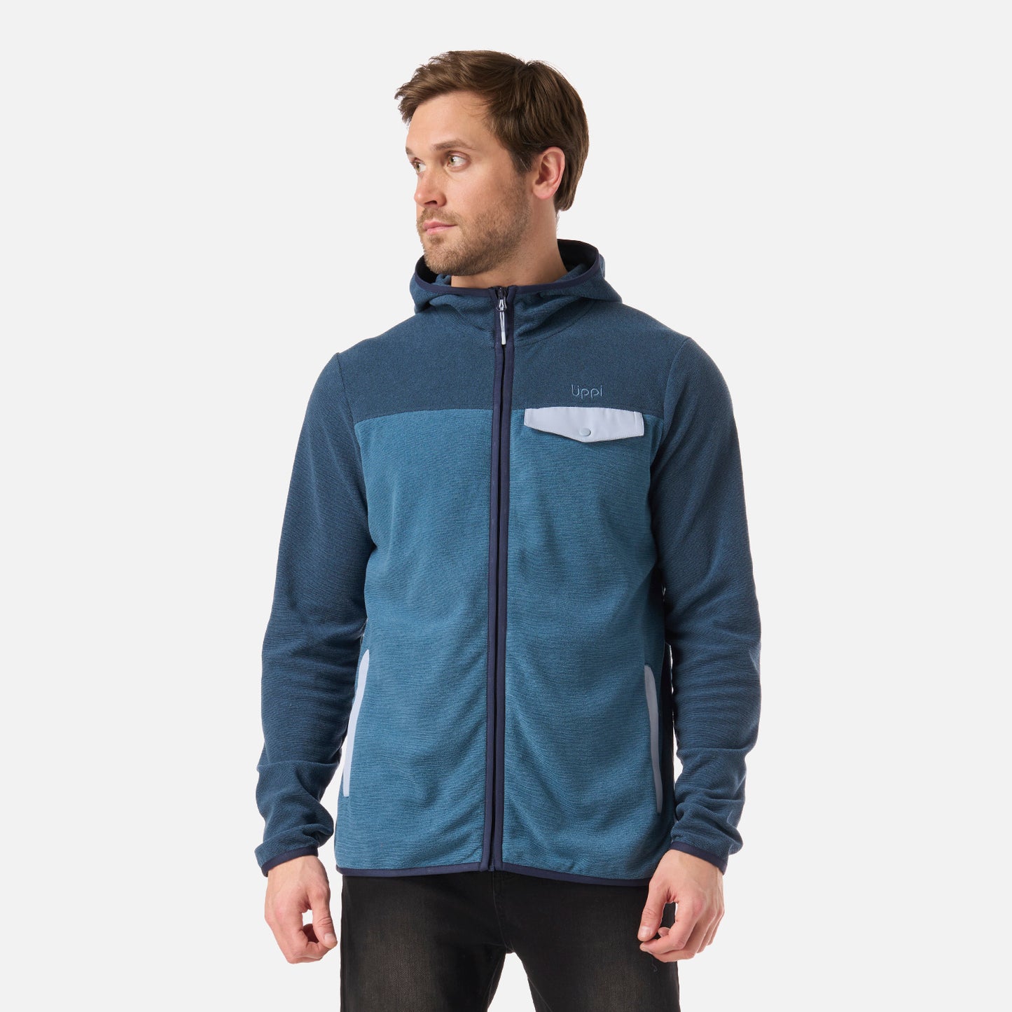 Polar Hombre Fireplace Full Zip Hoody Sweatshirt Azul Oscuro Lippi