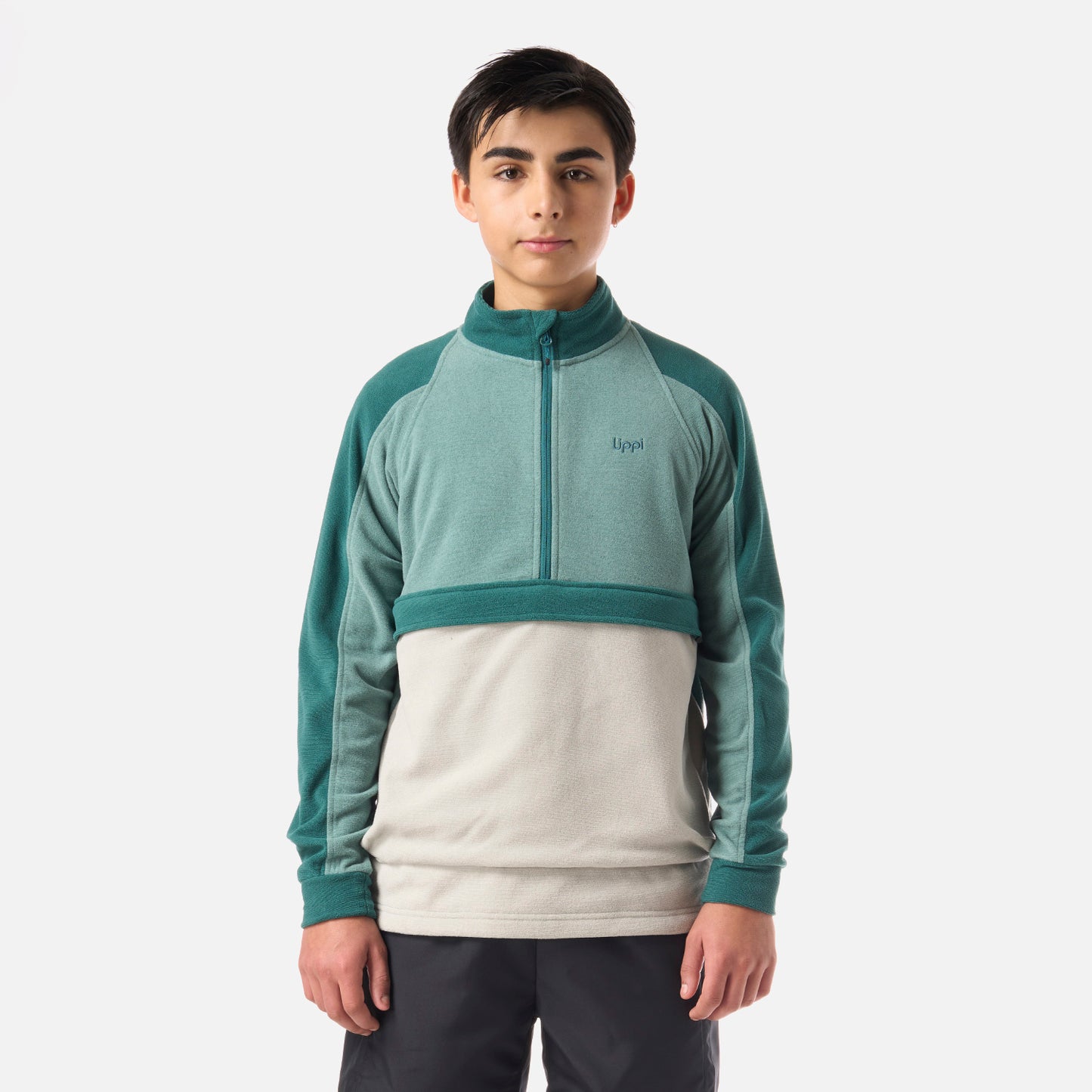 Polar Teen Boy Fireplace 1/4 Zip Sweatshirt Turquesa Lippi
