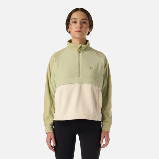 Polar Teen Girl Fireplace 1/4 Zip Sweatshirt Verde manzana Lippi