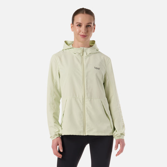Chaqueta Mujer Nightfall Windbreaker Hoody Jacket Gris Claro / Verde Agua Lippi