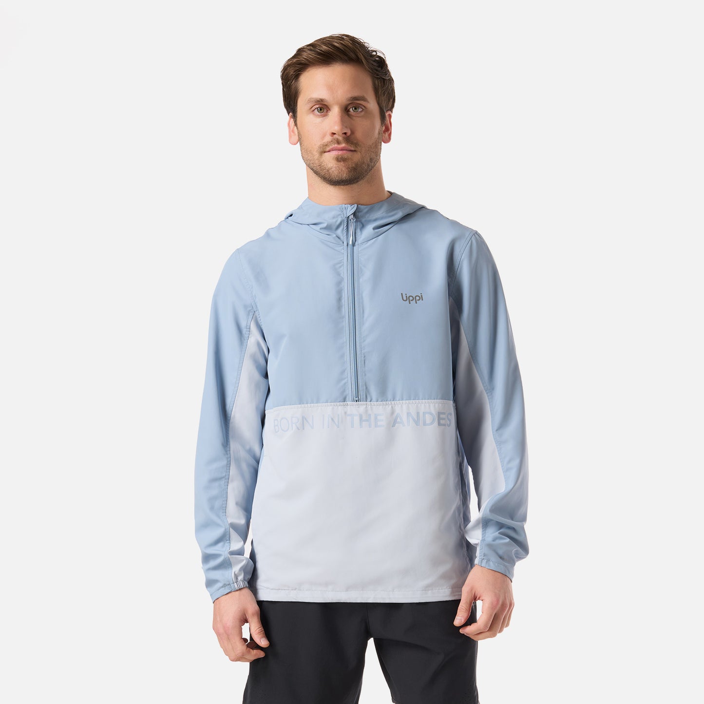 Chaqueta Hombre Nightfall Windbreaker 1/4 Zip Hoody Jacket Azul Piedra Lippi