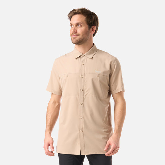 Camisa Hombre Wallace Short Sleeve Q-Dry Shirt Beige Lippi
