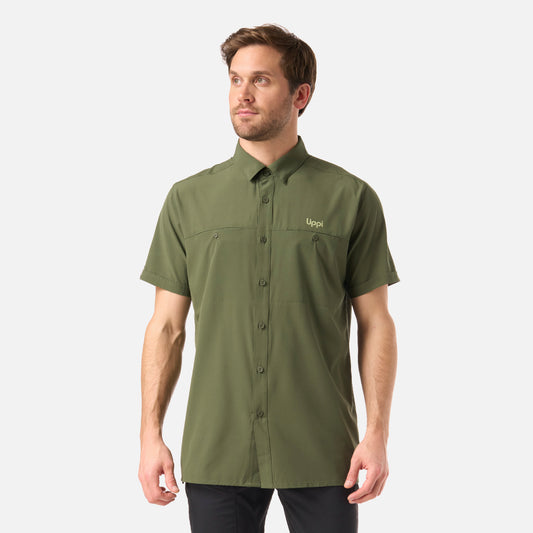 Camisa Hombre Wallace Short Sleeve Q-Dry Shirt Verde Musgo Lippi
