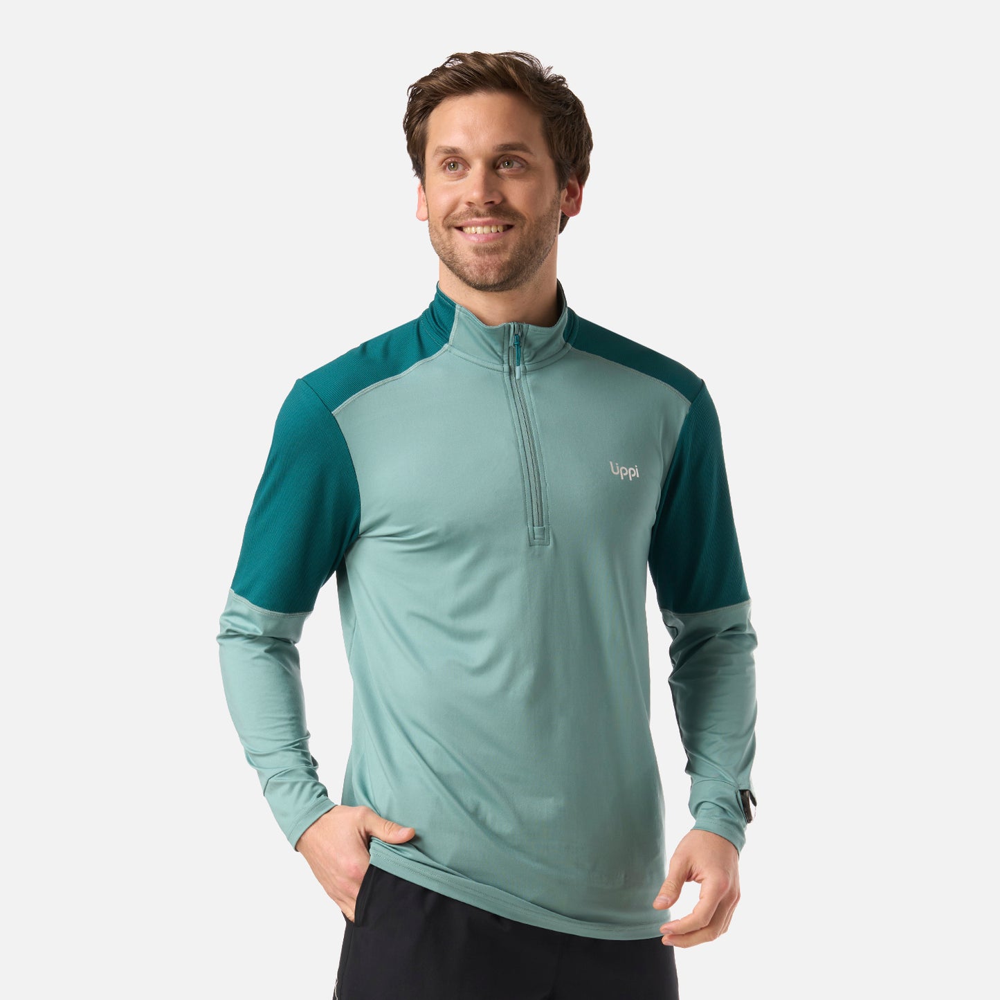 Polerón Hombre Puerto Trucco 1/4 Zip Turquesa Lippi