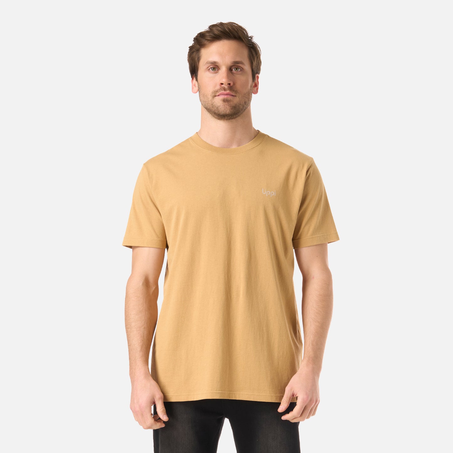 Polera Hombre Logo Lippi Back Print T-Shirt Camel Lippi