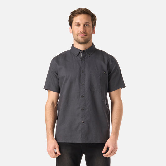 Camisa Hombre Terrain Linen Shirt Gris Medio Lippi