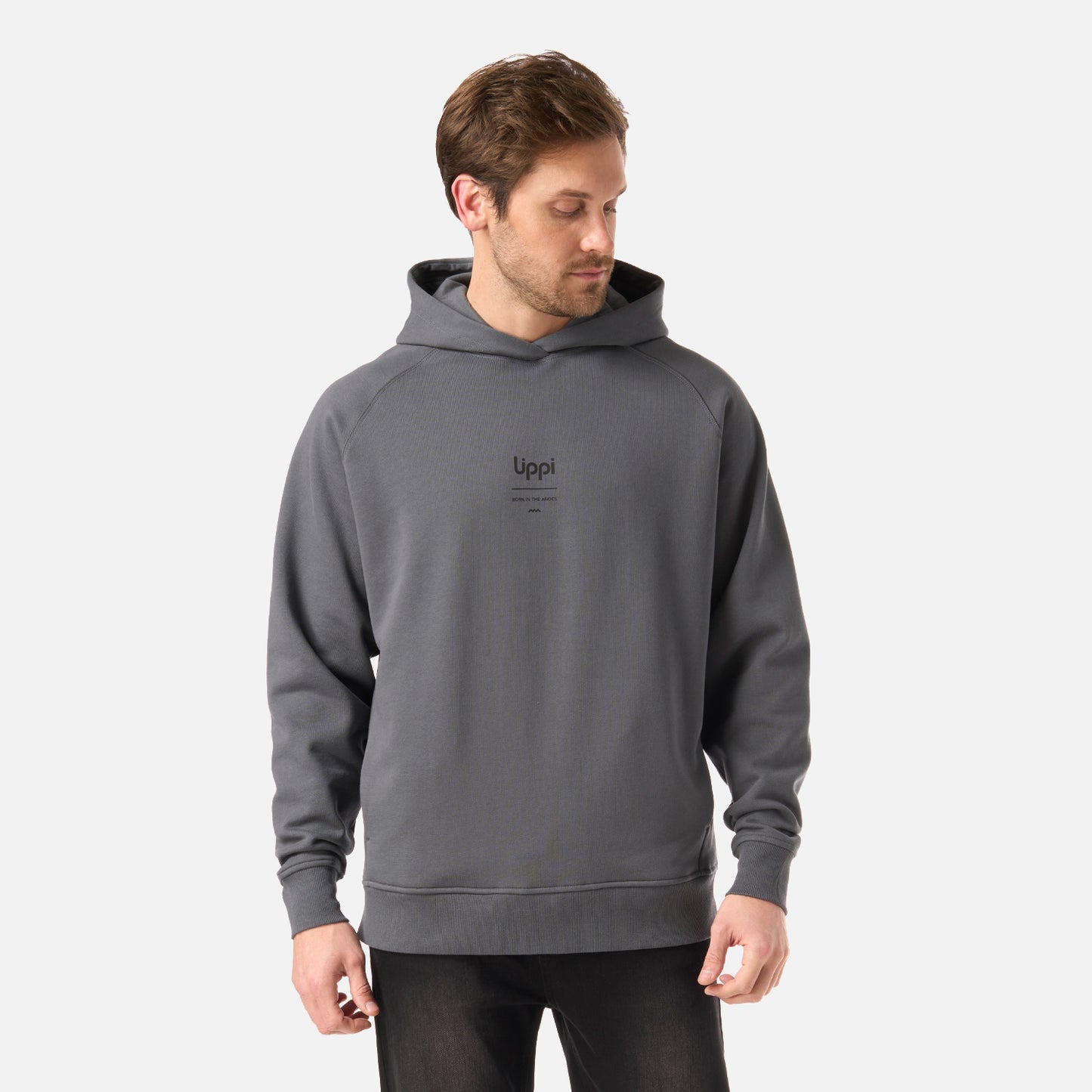 Polerón Hombre Ulmo Hoody Sweatshirt Gris Medio Lippi