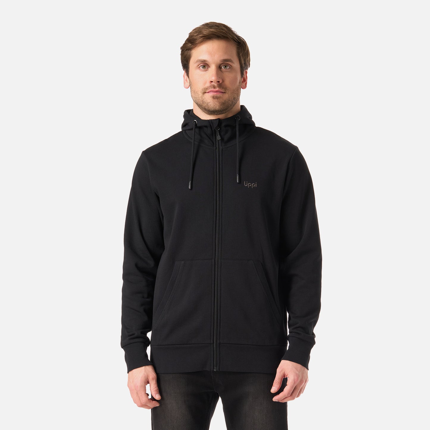 Polerón Hombre Ulmo Light Full Zip Hoody Sweatshirt Negro Lippi