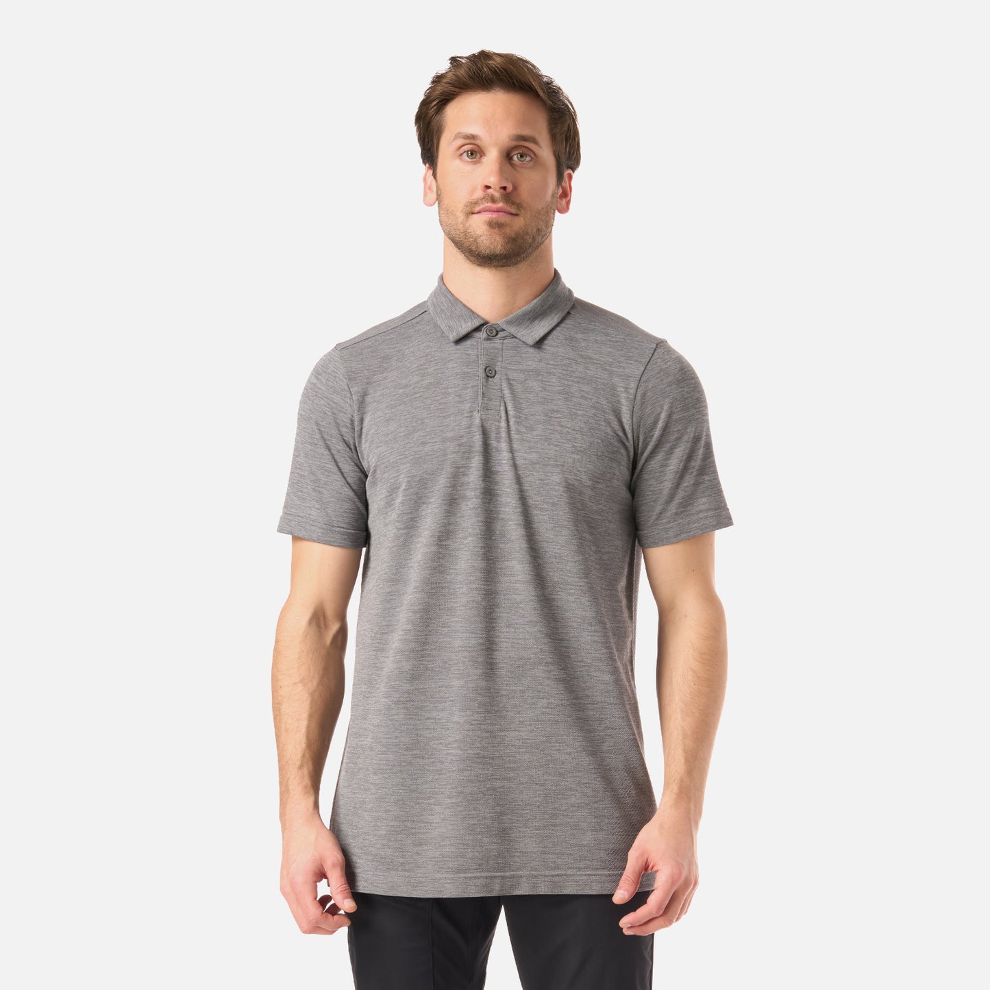 Polera Hombre B-Classic Seamless Polo Gris Melange Lippi