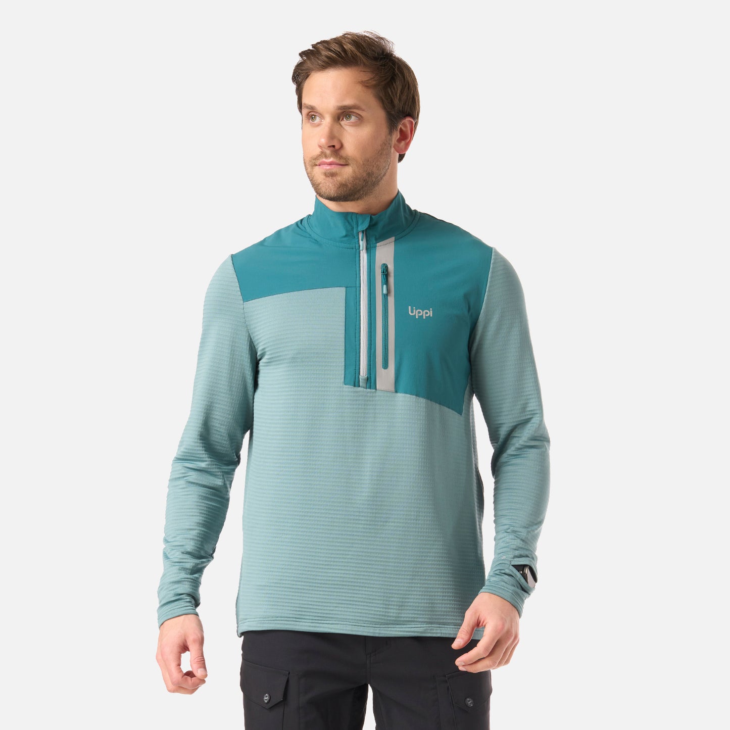 Polerón Hombre Karova Nano-F 1/4 Zip Turquesa Lippi