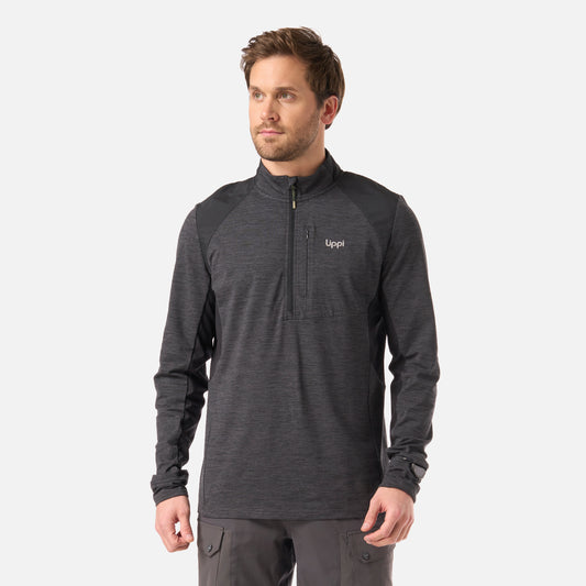 Polerón Hombre Egger 1/4 Zip Negro Lippi