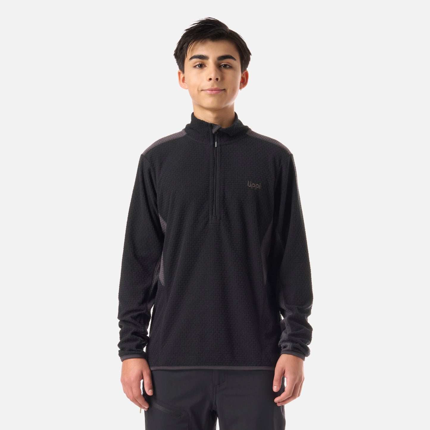 Polerón Teen Boy Mild Nano-F 1/4 Zip Negro Lippi