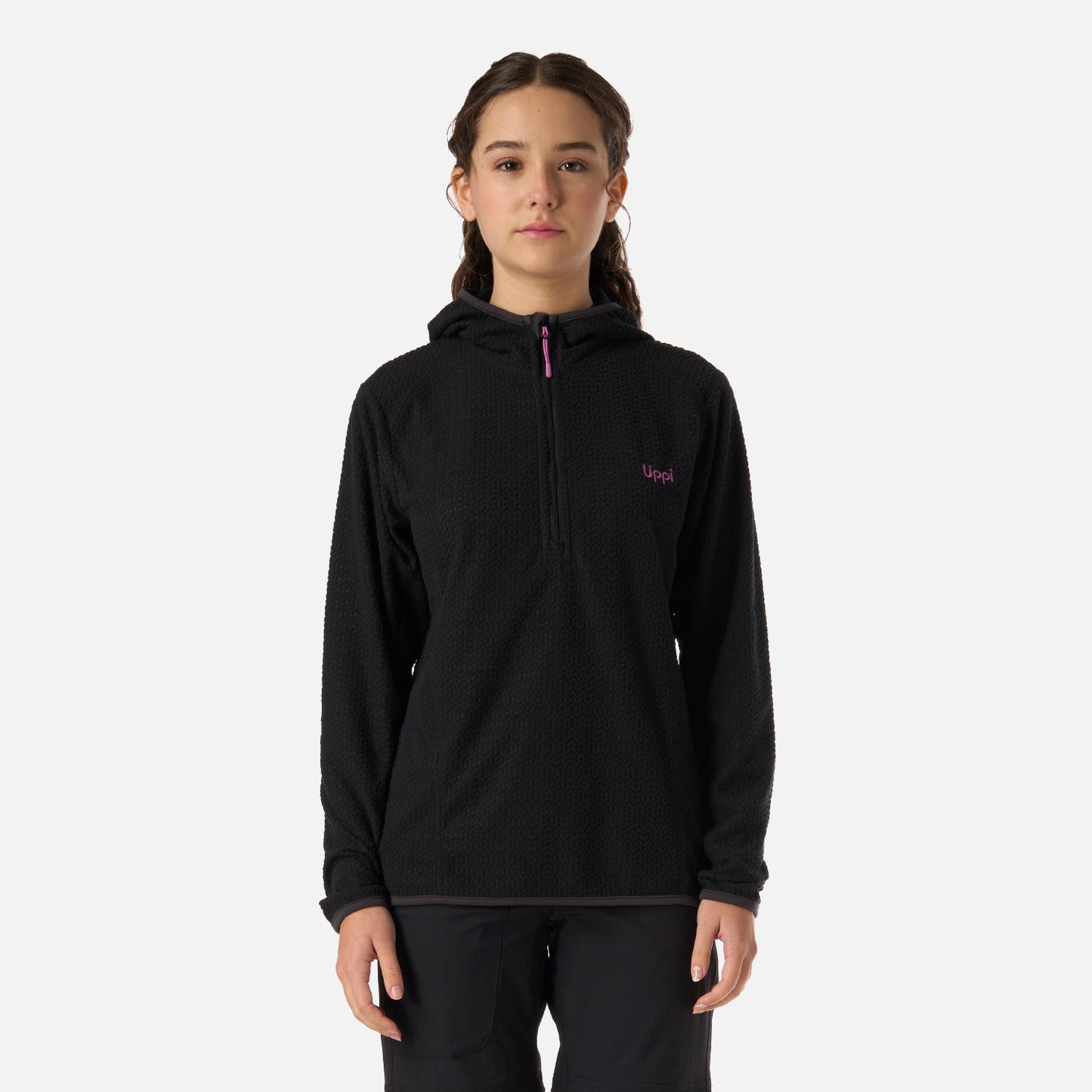 Polerón Teen Girl Mild Nano-F 1/4 Zip Hoody Negro Lippi