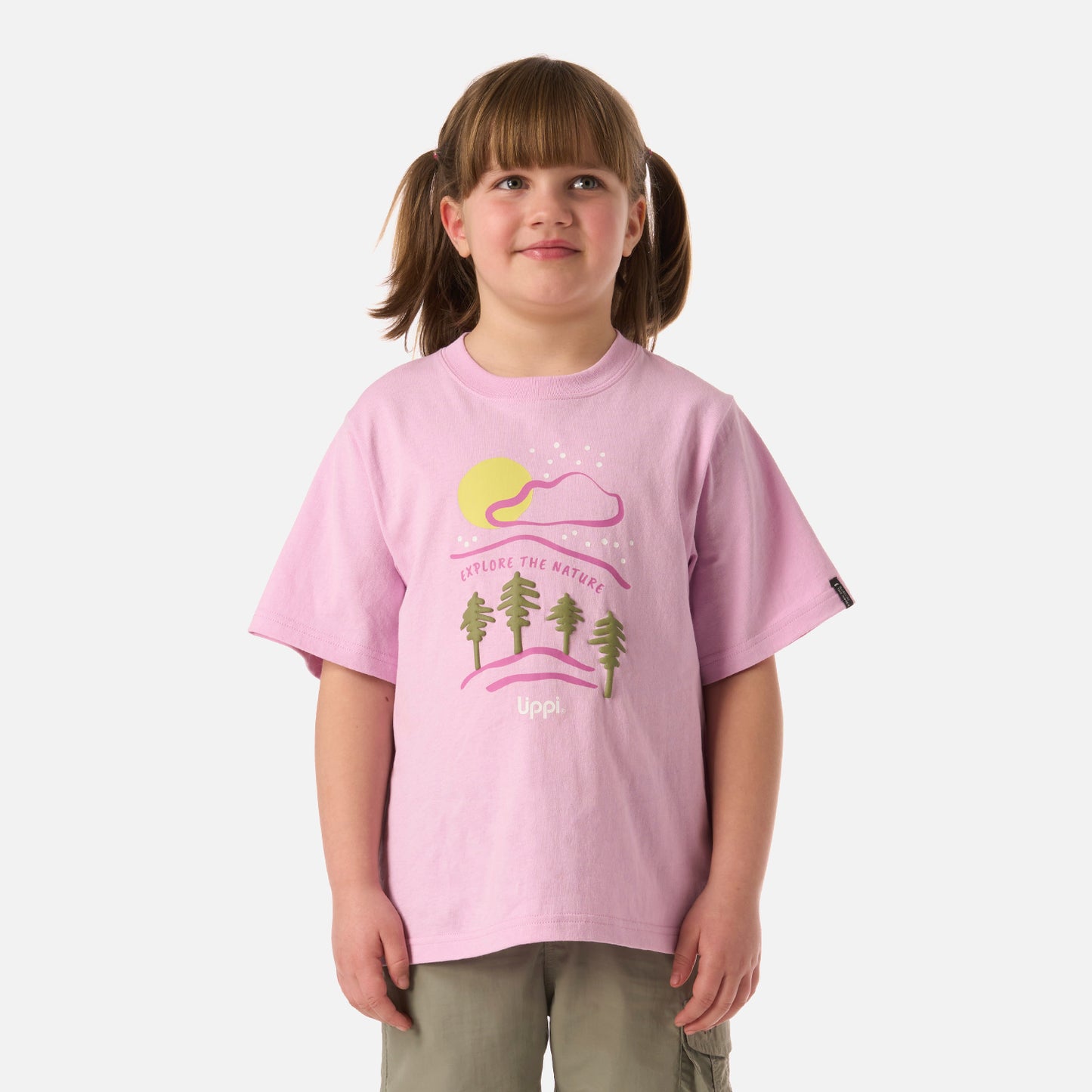 Polera Niña Explore Oversize T-Shirt Rosa Lippi