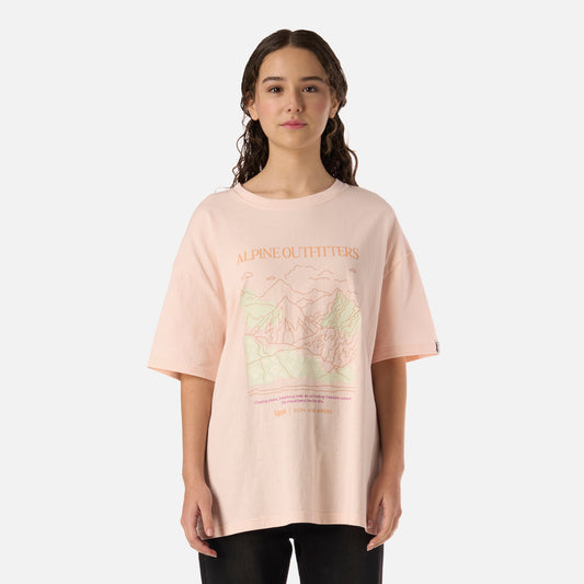 Polera Teen Girl Freedom Oversize T-Shirt Damasco Lippi