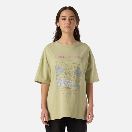 Polera Teen Girl Freedom Oversize T-Shirt Verde manzana Lippi