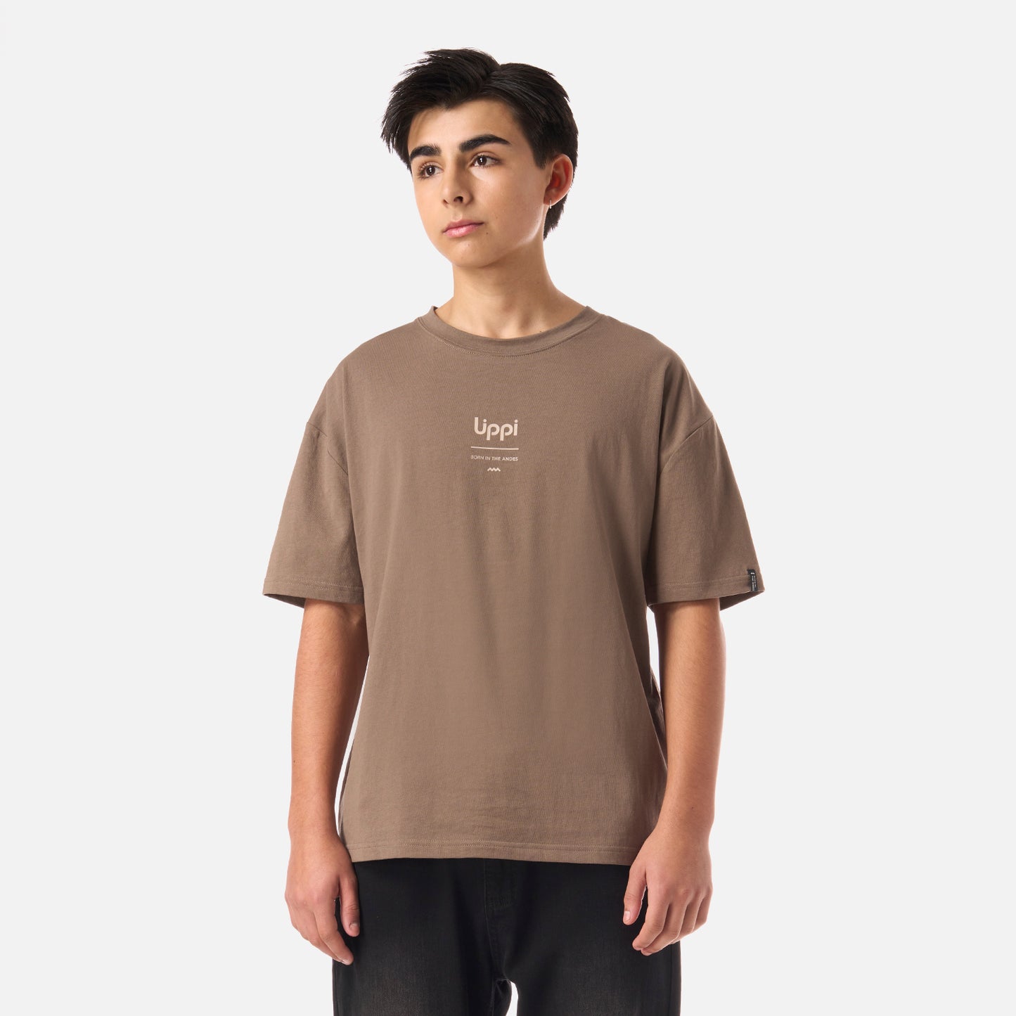 Polera Teen Boy Mountain Trip Oversize T-Shirt Café Lippi