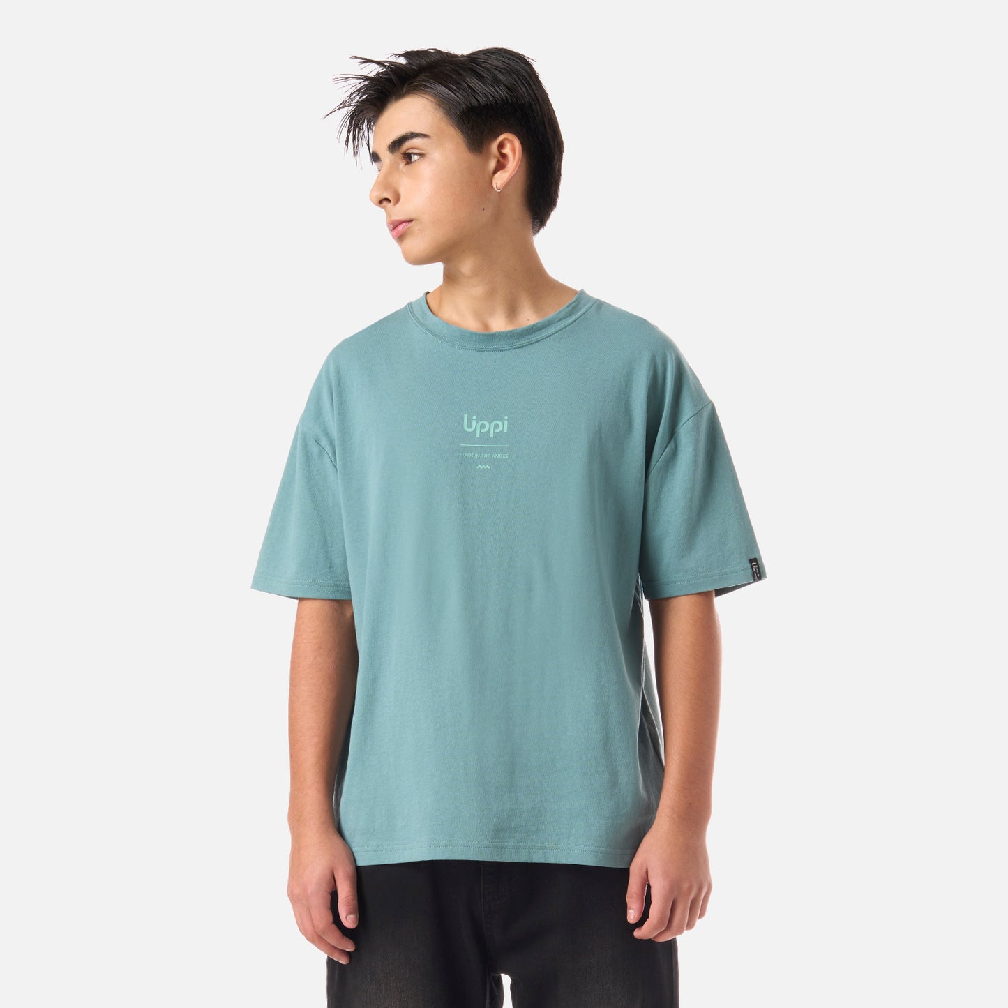 Polera Teen Boy Mountain Trip Oversize T-Shirt Turquesa Lippi