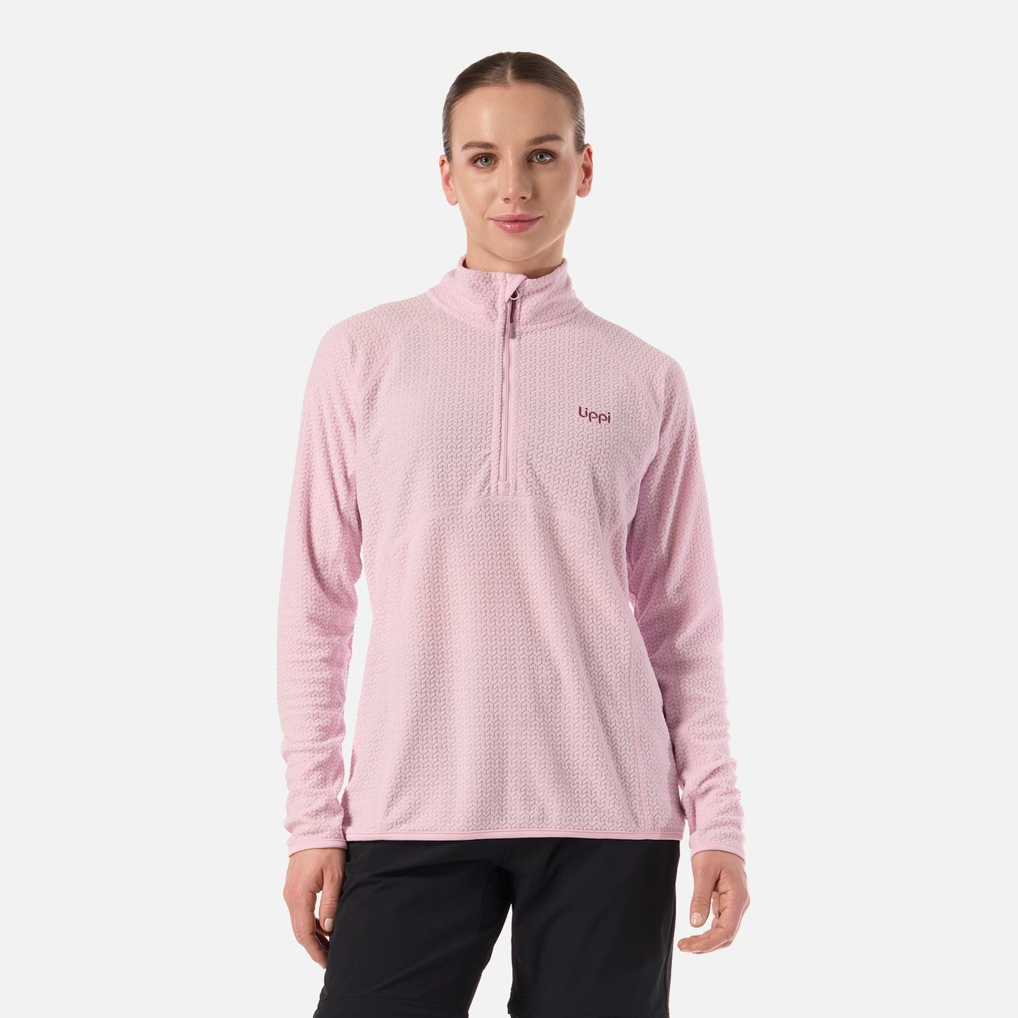 Polerón Mujer Jacaranda Nano-F 1/4 Zip Rosa Claro Lippi