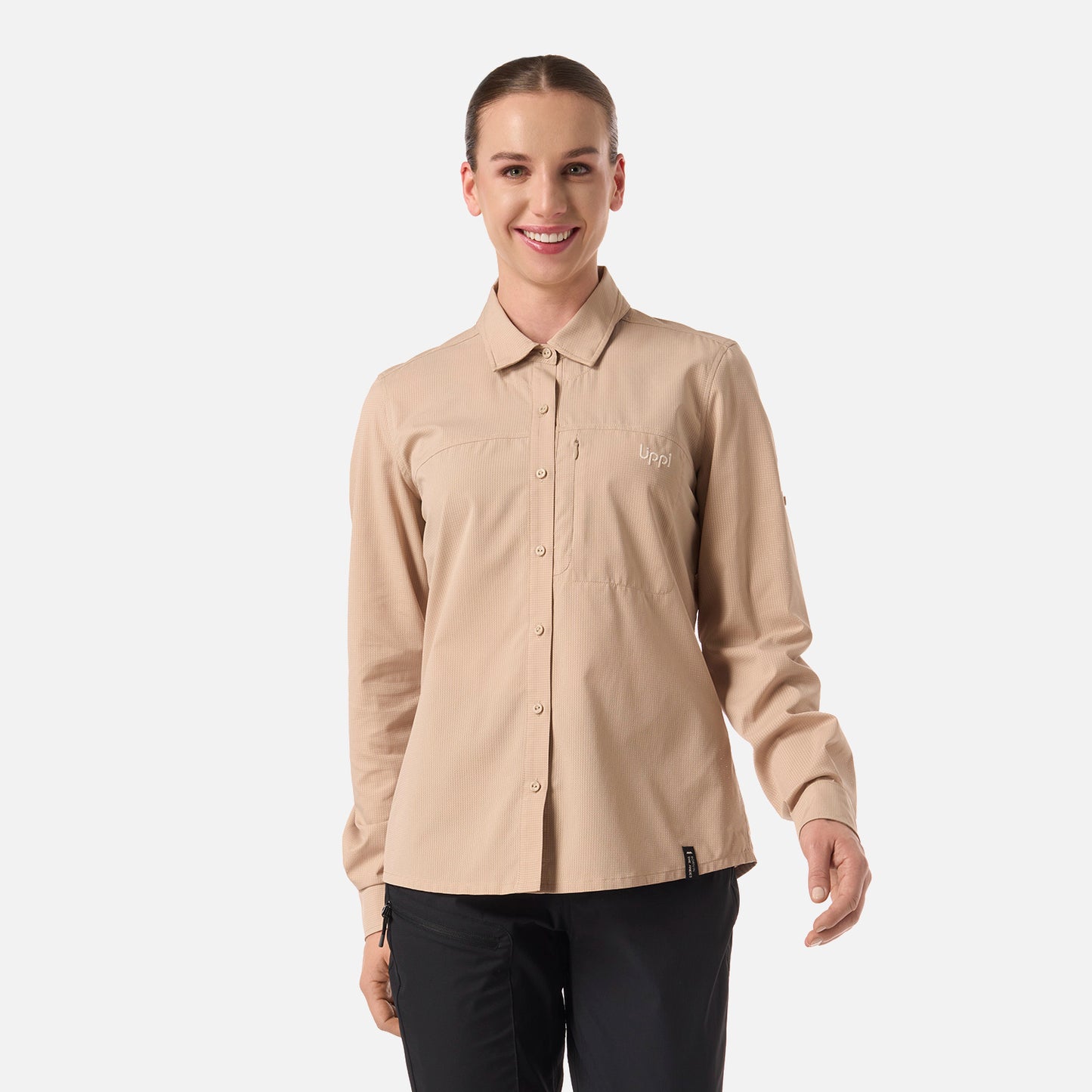 Camisa Mujer Rosselot Long Sleeve Q-Dry Shirt Beige Lippi